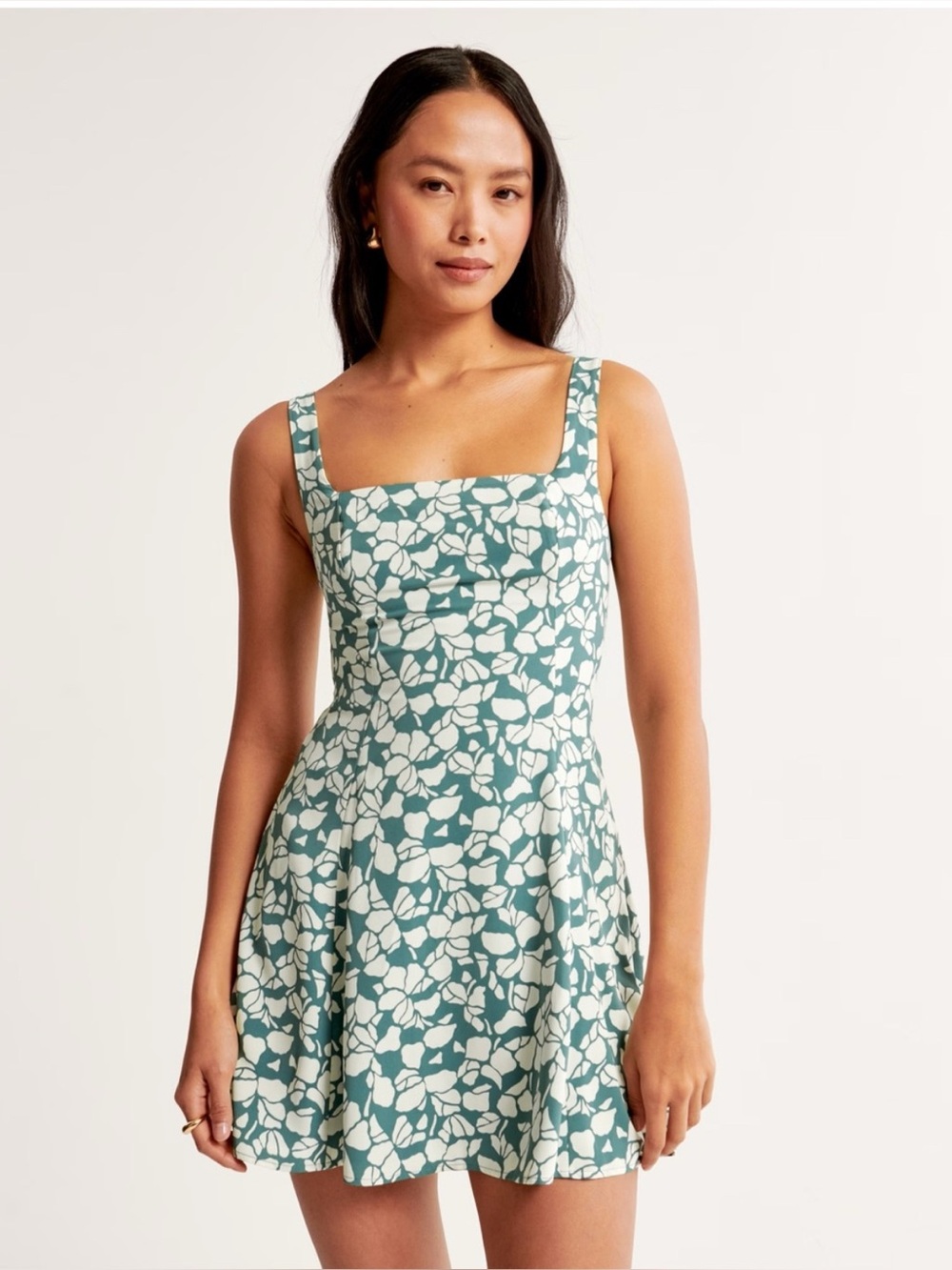 Abercrombie square neck floral mini dress